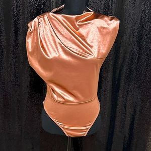 SHEIN Metallic Copper Bodysuit
